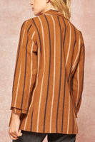A Striped Woven Blazer Jacket