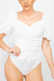 Front-ruched Lace Bodysuit (woven)