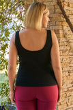Plus Sleeveless Round Neck With Split Detail Ribbed Top