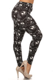 Plus Size Print, Full Length Leggings In A Fitted Style With A Banded High Waist